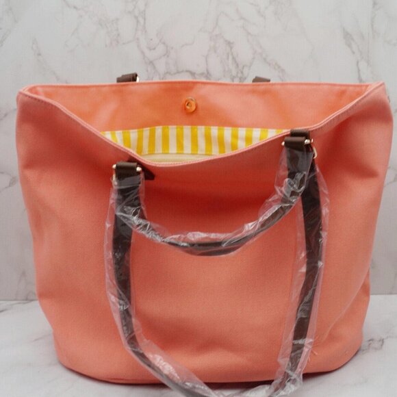 Isaac Mizrahi Live Bridgehampton Tote Bag Coral - Picture 1 of 6